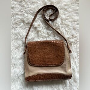 Vintage Trimingham’s  Bermuda Brown and Tan Women's Leather Bag made in Italy